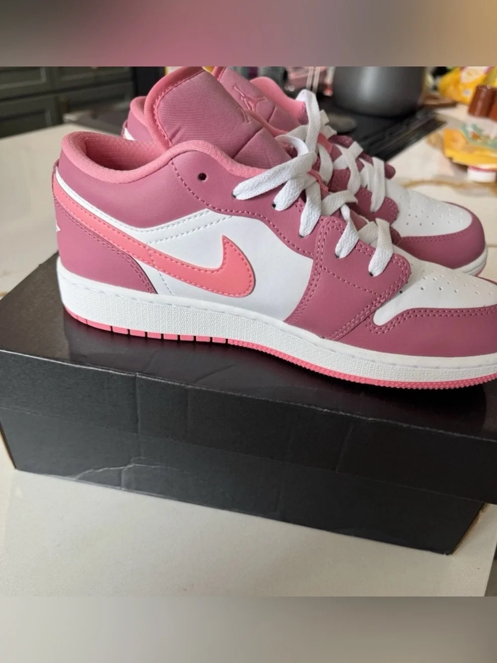 Nike Jordan 1’s Low - Dusty Rose Pink/White, Size 6Y